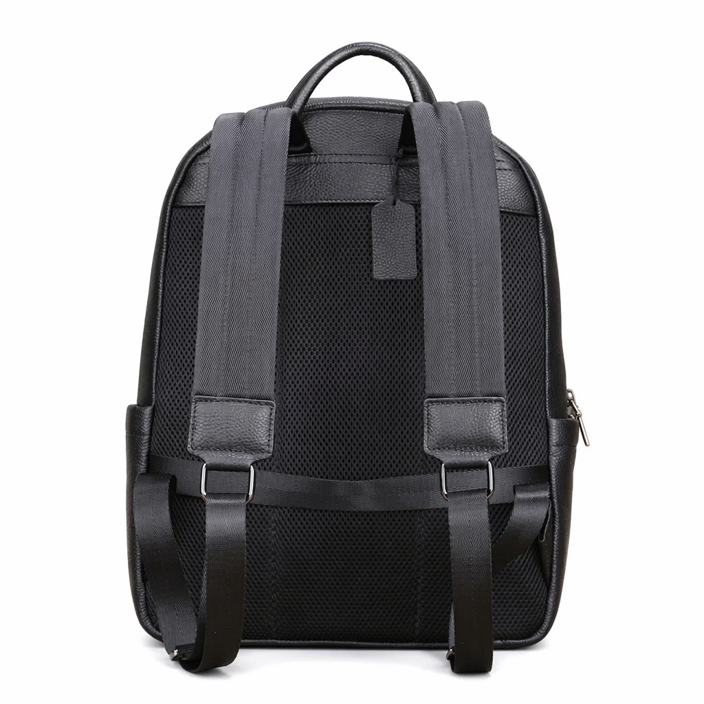 Black Full Grain Leather Business Back Pack