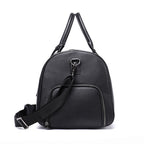 High End Genuine Leather Gym Bag With Shoe Compartment (Black / Brown)