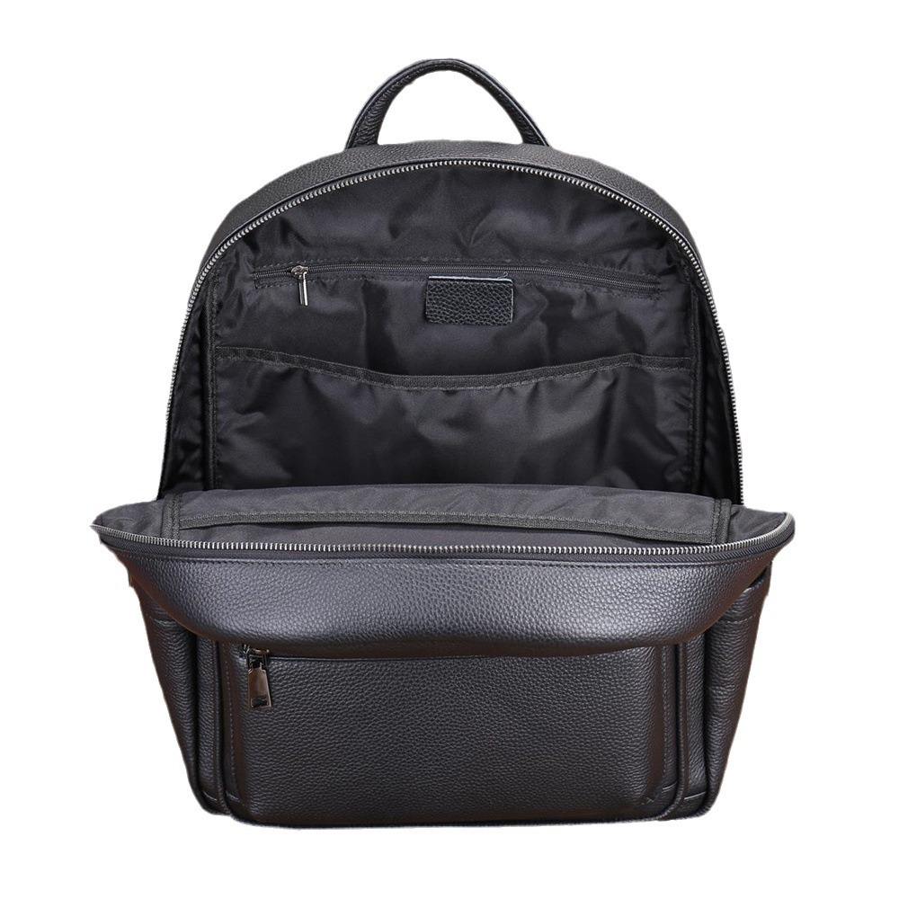 Black Full Grain Leather Business Back Pack