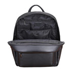 Black Full Grain Leather Business Back Pack